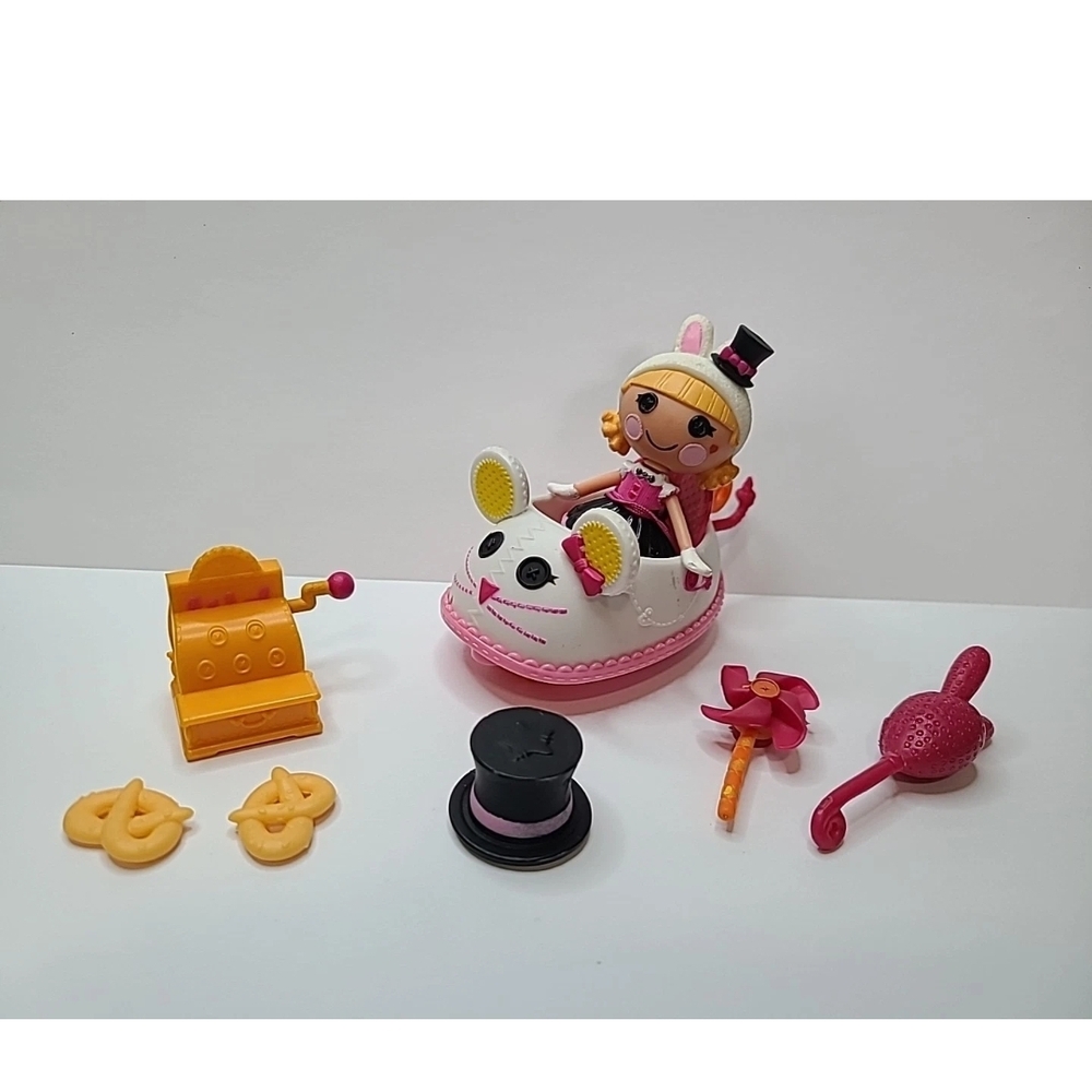 Lalaloopsy Mini MISTY MYSTERIOUS w/Bunny Ears From SILLY FUN HOUSE & Coaster Car